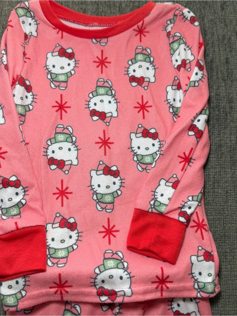 Hello Kitty Pink Holiday Kids Pajama Set 2T